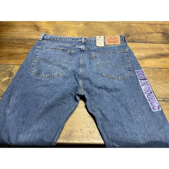 Levis 505 Jeans Men's Size 36x32 Straight Leg Regular Fit Stretch Blue Denim NWT - Picture 10 of 15